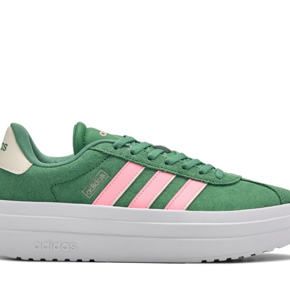 NEW-Adidas Women's Green and Pink Sneakers Size 8 1/2 - Picture 4 of 6